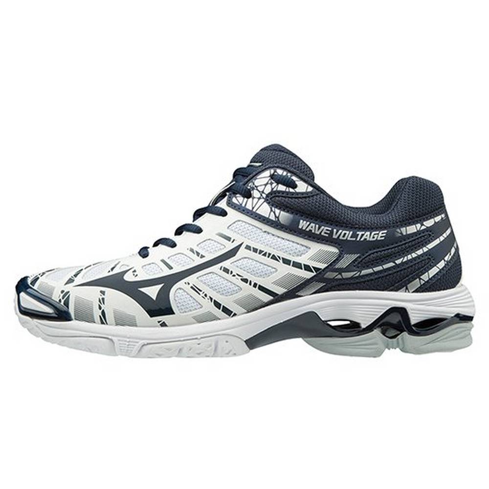 Damske Volejbalove Tenisky Mizuno Wave Voltage Biele/Námornícka Modrá Vypredaj IKCZ21738
